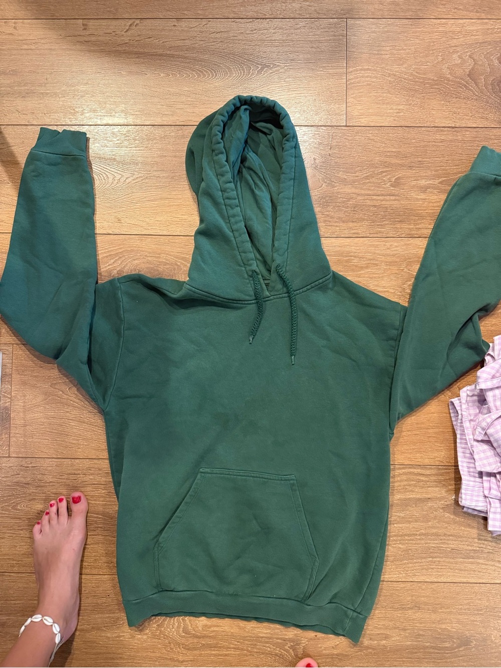 Topshop Forest Green Pullover Hoodie